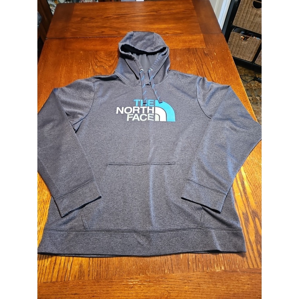 The North Face Hoodie Mens Size L Pullover Black Half Dome Logo Drawstring (A828